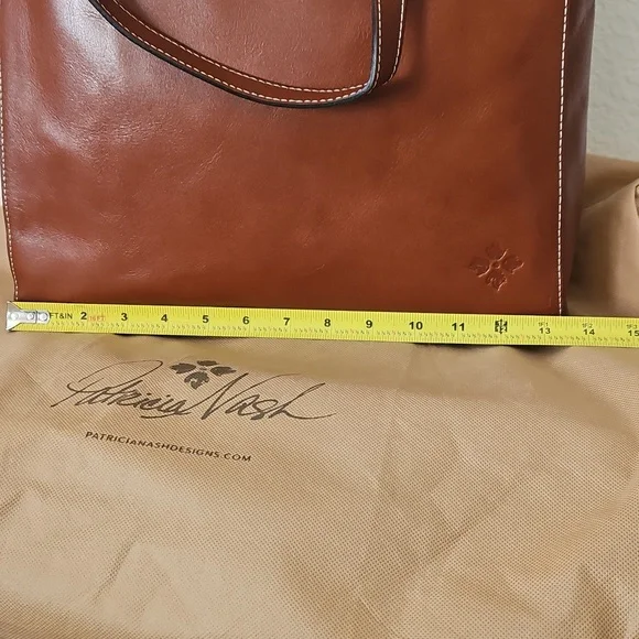NWT Patricia Nash Brown Leather Viana Tanned Tote Bag Purse - Picture 7 of 15